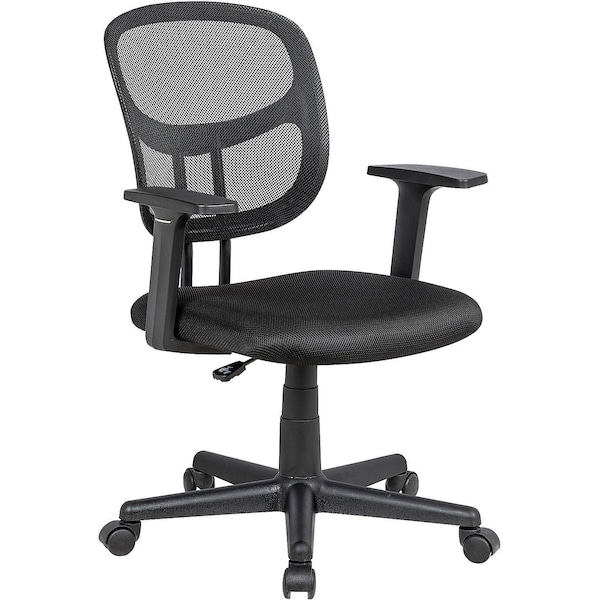 Global Industrial Mesh Back Office Chair with Lumbar Support, Fabric Seat, Black 695968 - main